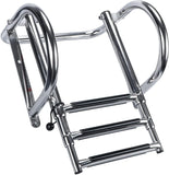 Boat Accessories Stainless Steel Boat Boarding Telescoping Ladder Sliding folding swimming Launching ladder With handrail